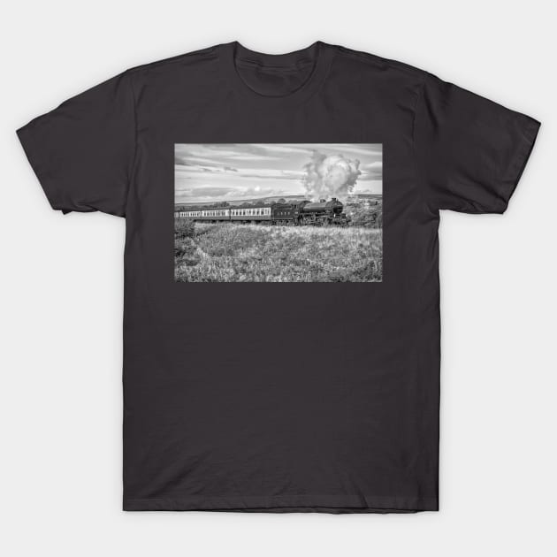 LNER Class B1 - Black and White T-Shirt by SteveHClark